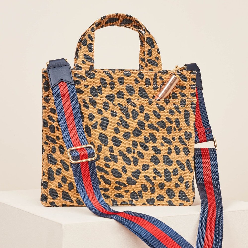 Stella & Dot Mini Gamechanger Animal Print Bag